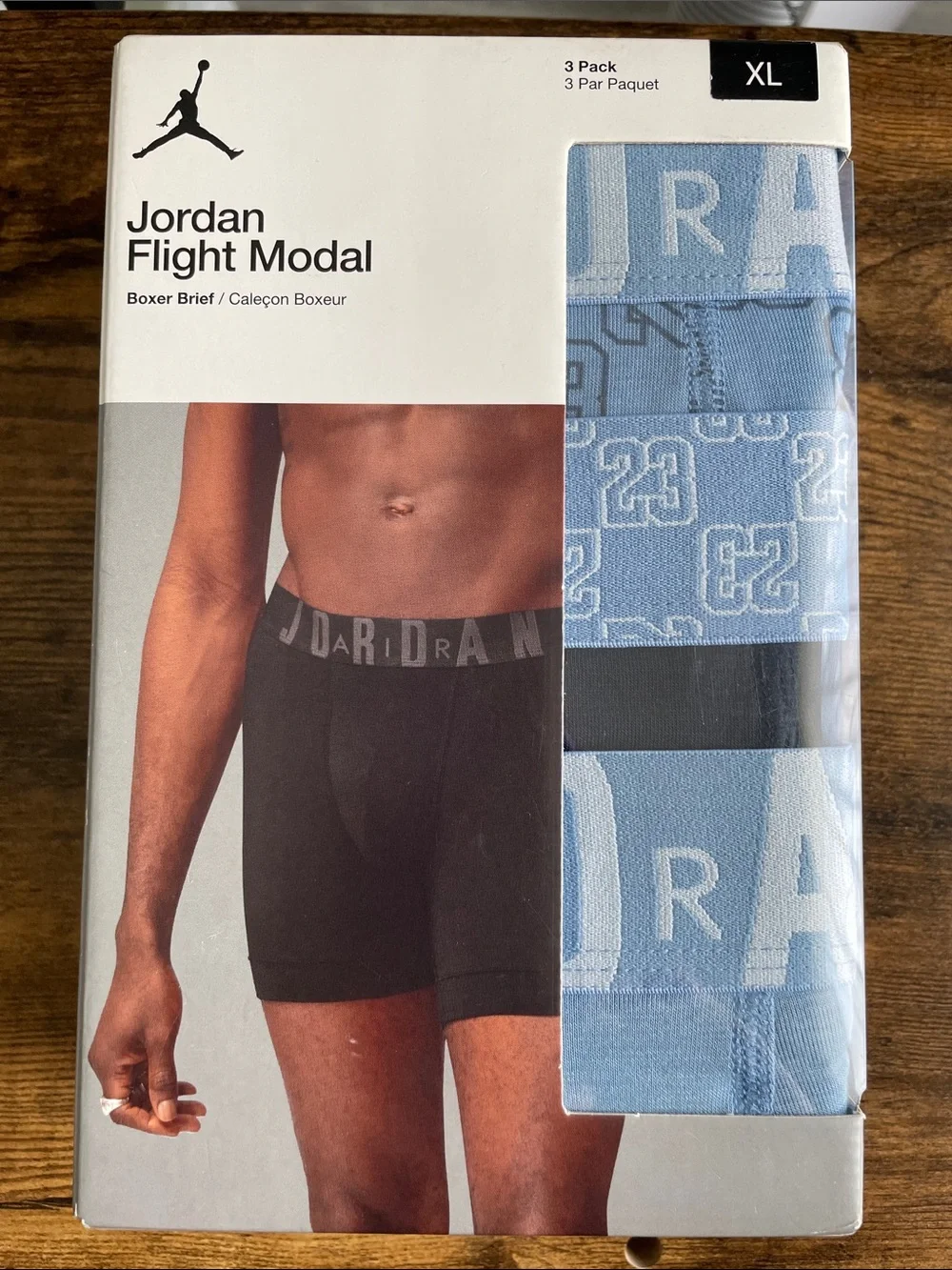 Jordan Flight Modal Men’s Boxer Briefs Light Blue 3-Pack (XL) 40-42 Chambray NEW
